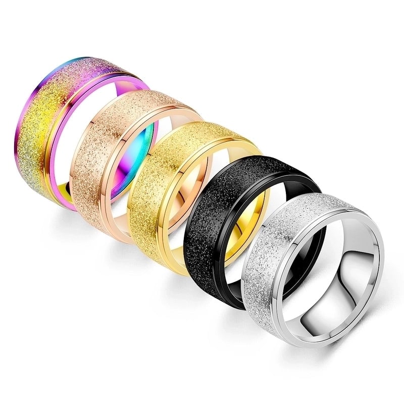 Fashion U Shape Titanium Steel 18K Gold Plated Plating Rings