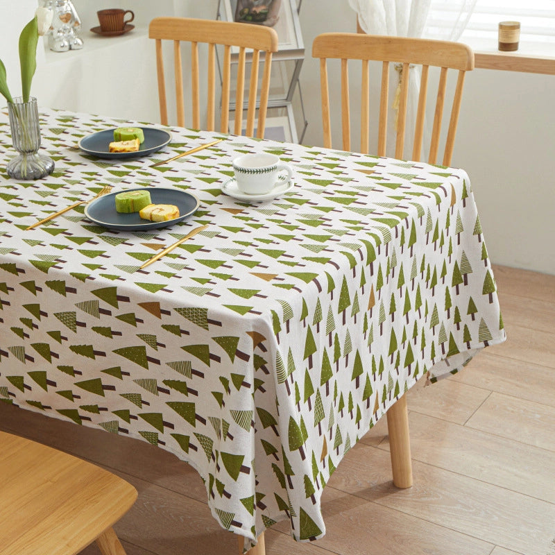 Modern Style Minimalist Stripe Tree Watermelon Polyester Cotton Polyester Tablecloths