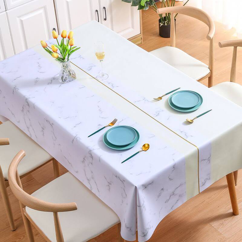 Marble tablecloth waterproof and oil-proof 