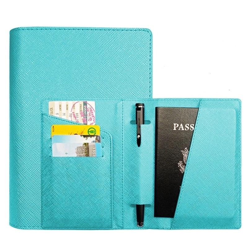 Unisex Classic Style Solid Color Pu Leather Passport Holders