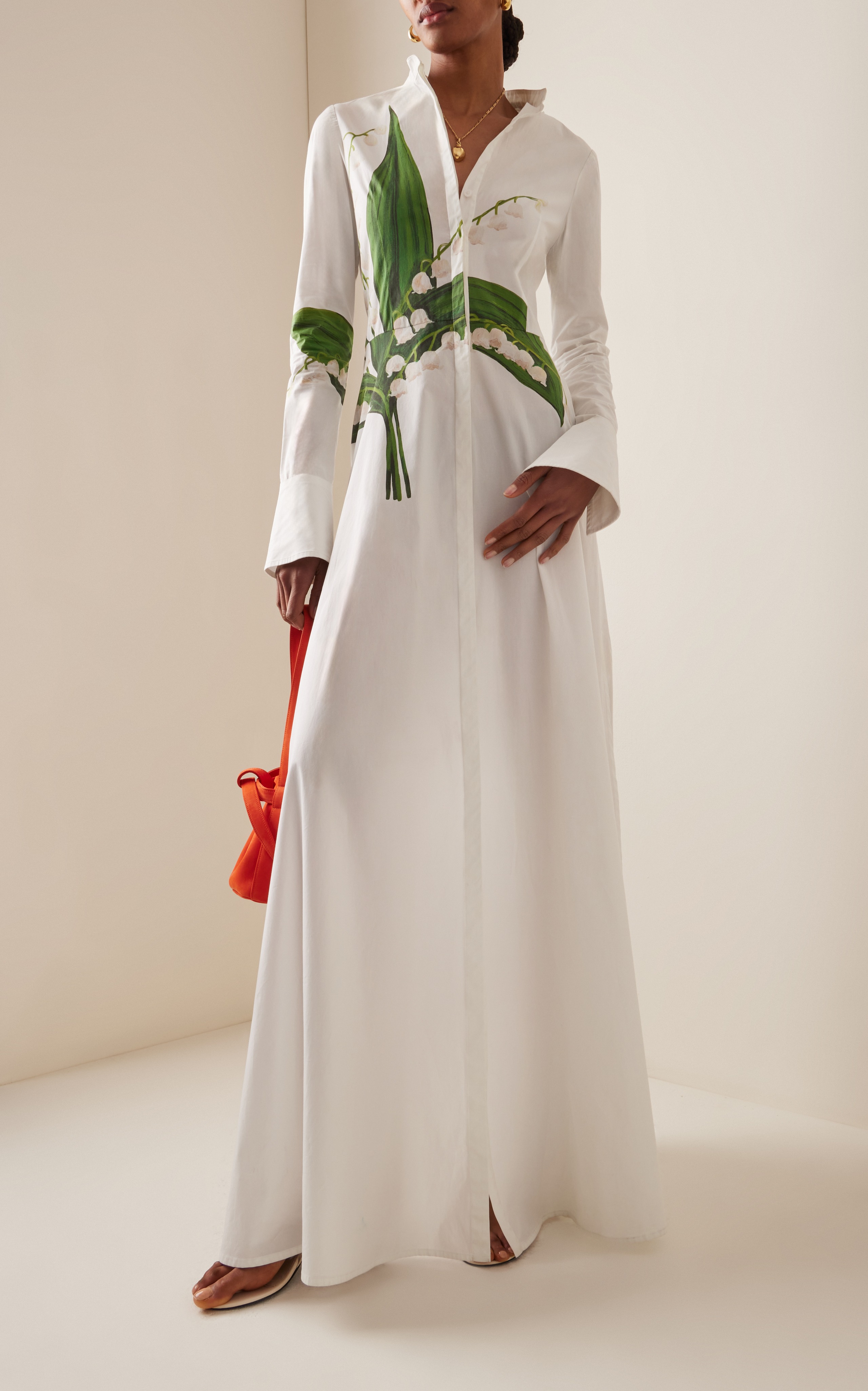 White Print Maxi Dress