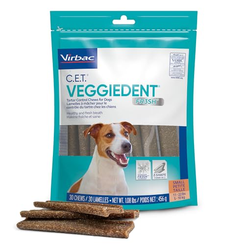 Virbac CET Veggiedent FR3SH Tartar Control Chews for Dogs. Small