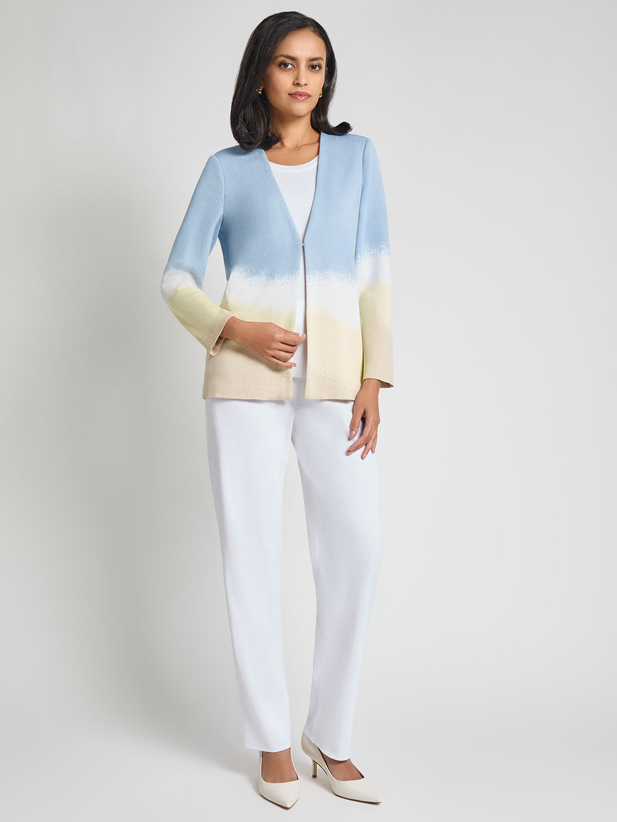 Relaxed Landscape Pattern Soft Knit Jacket - Vanity Fit