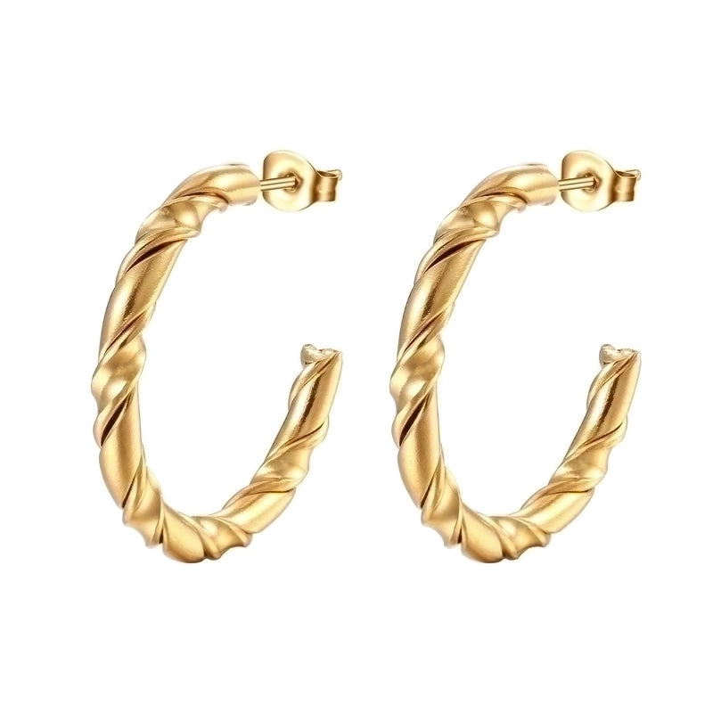 1 Pair Fashion Solid Color Plating 201 Stainless Steel 18K Gold Plated Earrings