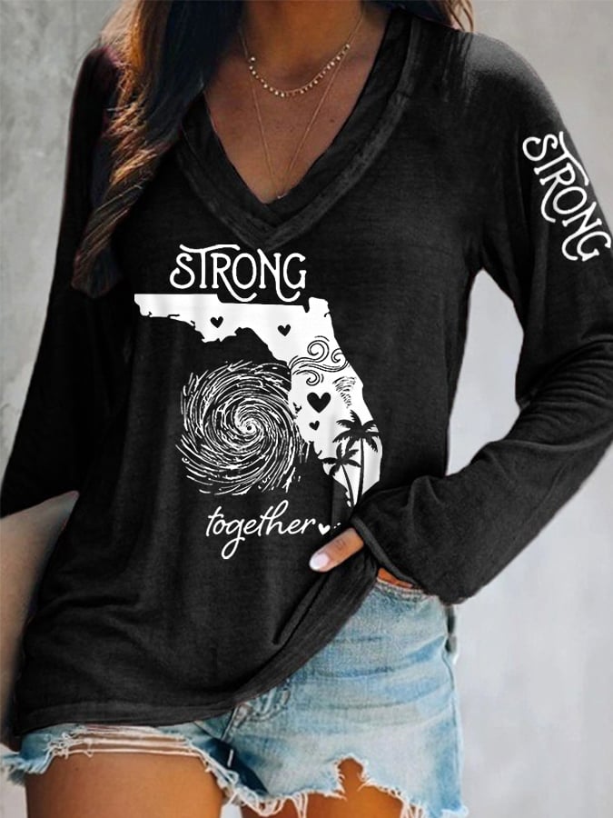 Women's Hurricane Helene 2024 Strong Together Long-Sleeve Top