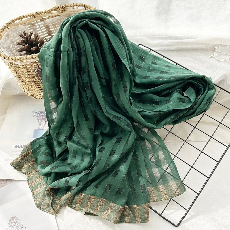Women's Elegant Sweet Color Block Silk Silk Scarf