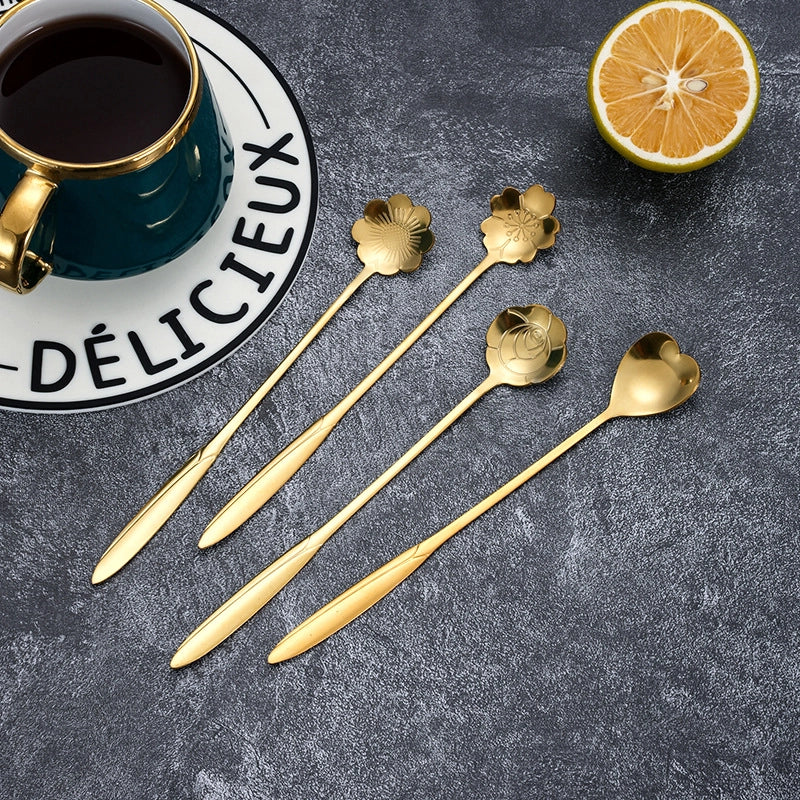 Casual Flower Stainless Steel Spoon 1 Piece