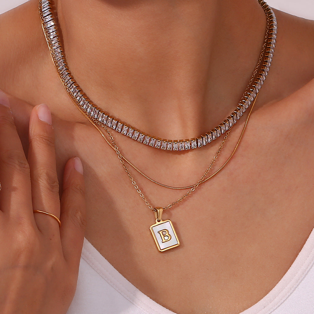 Minimalist Geometric Stainless Steel 18K Gold Plated Necklaces