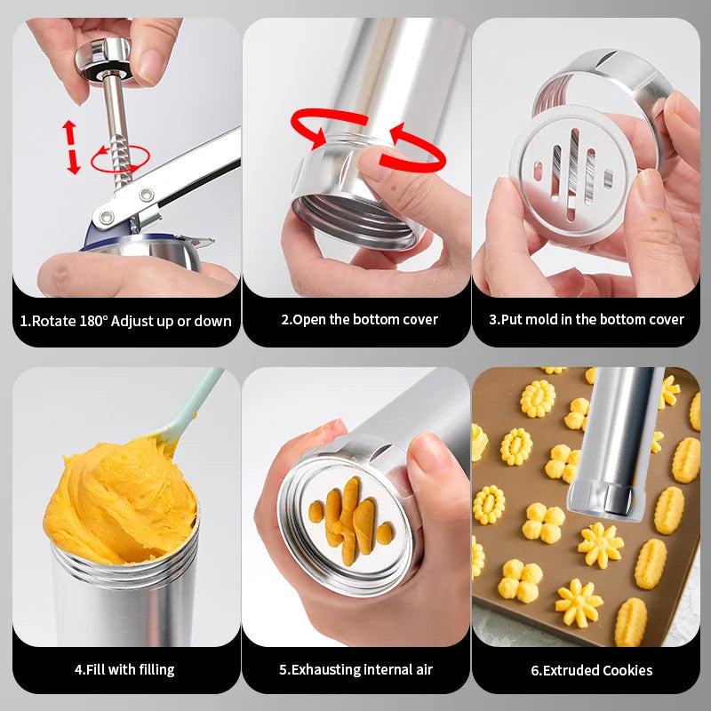 Upgrade Aluminum Cookie Maker Press Kit