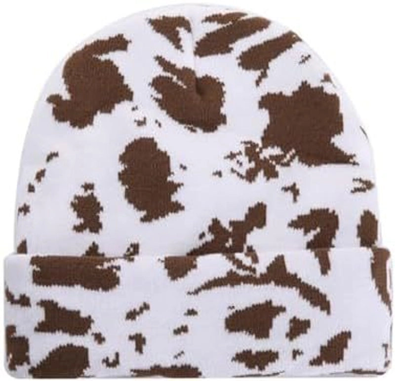Autumn And Winter New Fashion Cow Pattern Jacquard Knitted Wool Hat Couple Versatile Cold Hat