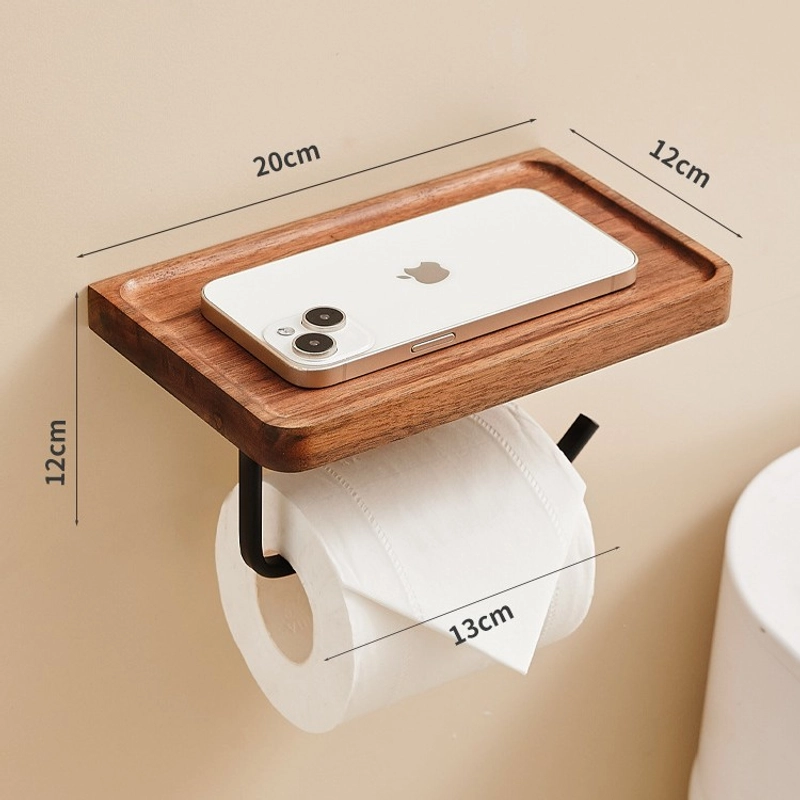 Classical Solid Color Wood Aluminium Alloy Tissue Holder