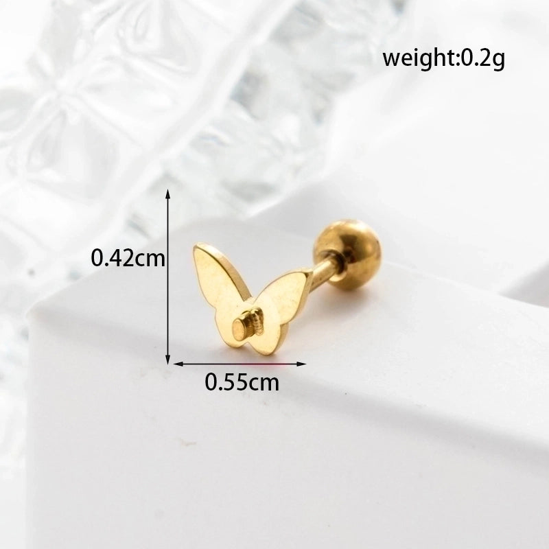 Ear Cartilage Rings & Studs Geometric 316L Stainless Steel  Plating