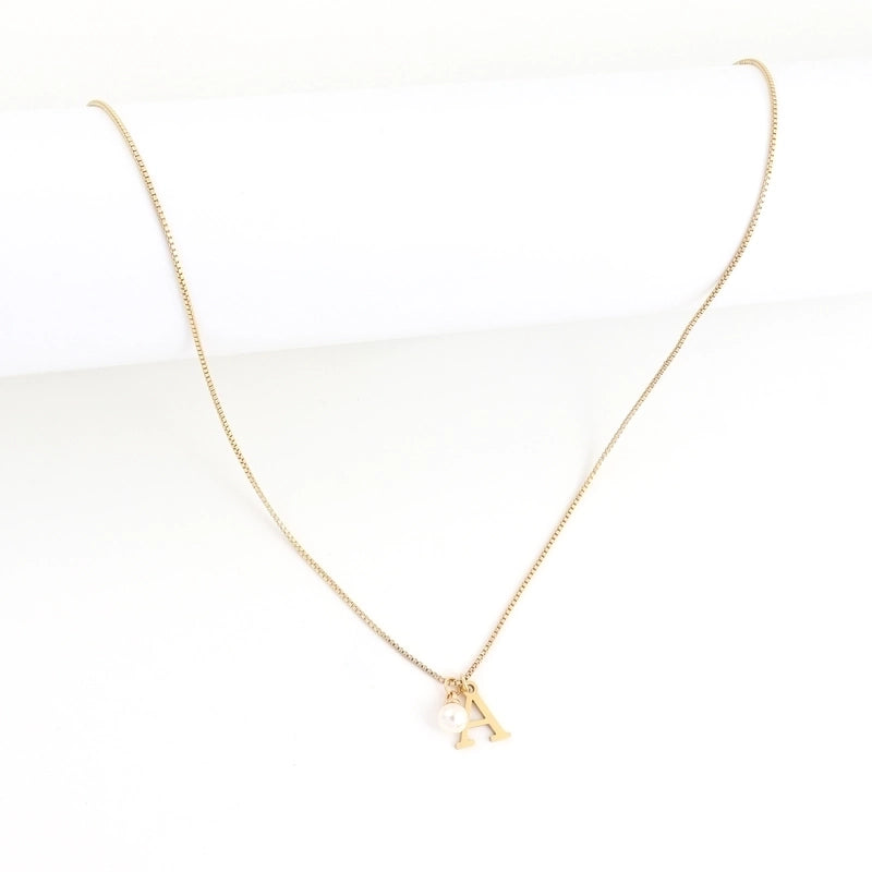 Elegant Minimalist Classic Style Letter 304 Stainless Steel Artificial Pearl Copper Stainless Steel Necklaces