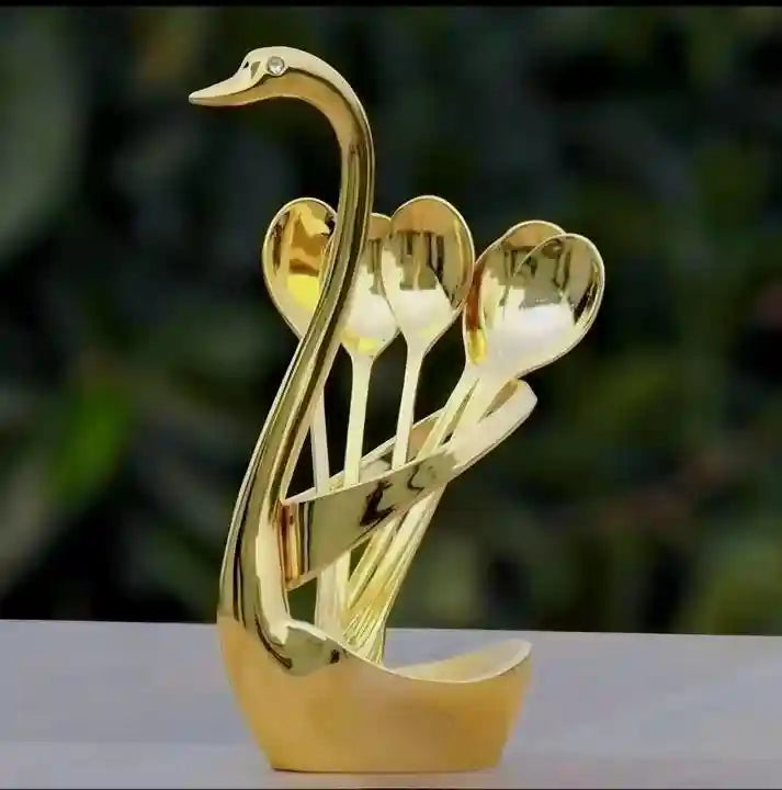 Swan Shape Cutlery Organizer With Spoon