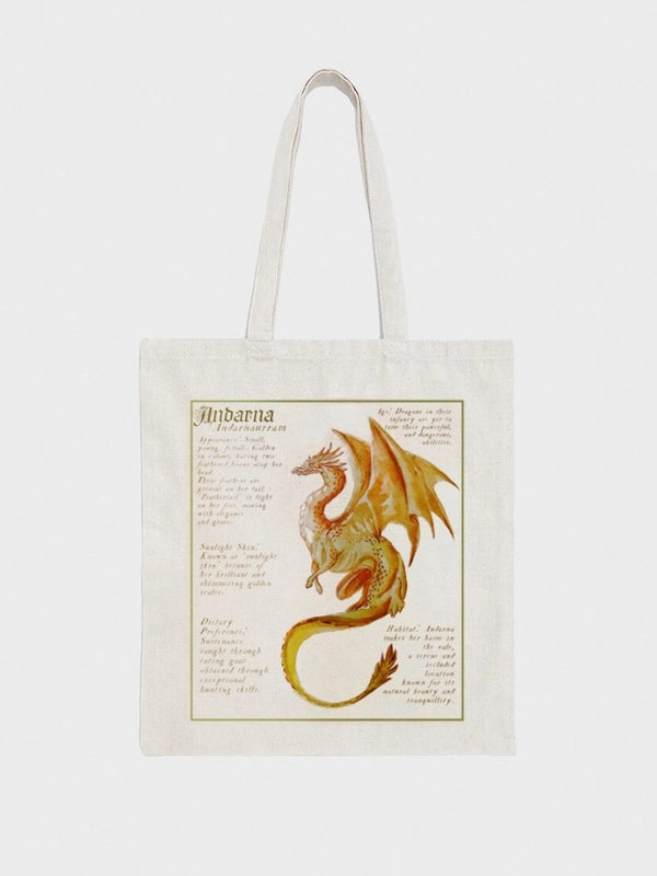 Women's Large Cotton Printing Animal Letter Vintage Style Square Open Shoulder Bag