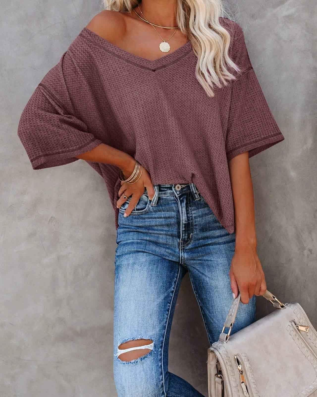 V-Neck Dolman Sleeve Top