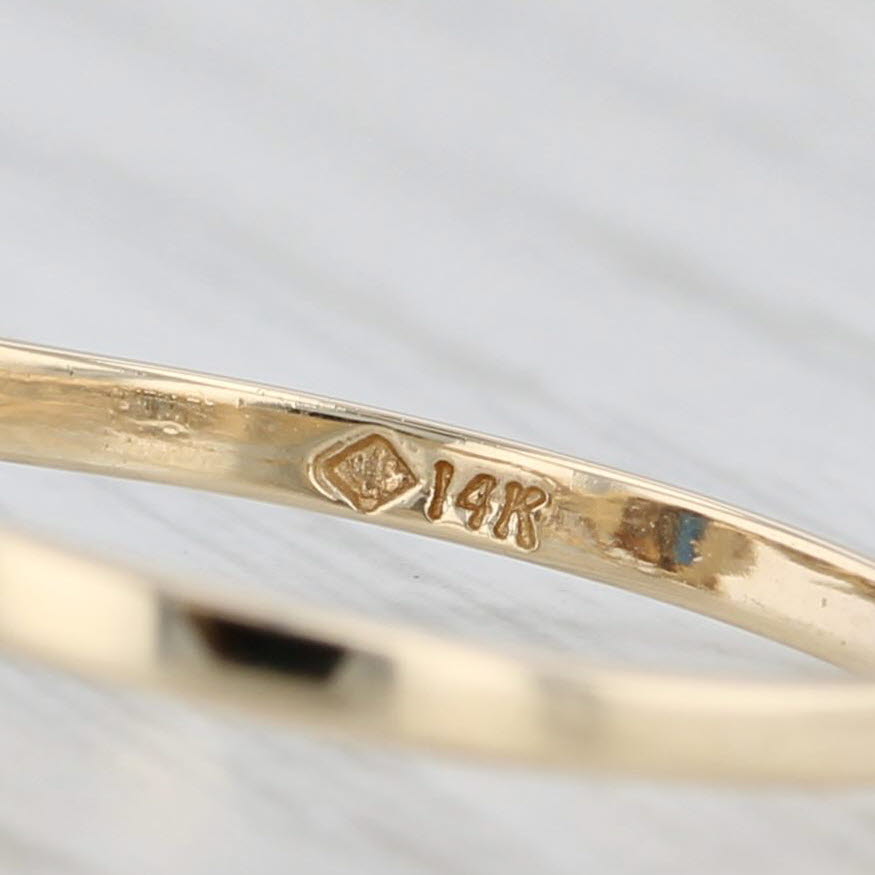 0.34ctw Blue Sapphire Diamond Bypass Ring 14k Yellow Gold Size 6.5