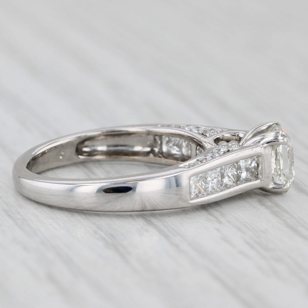 1.48ctw Princess Diamond Engagement Ring 14k White Gold Size 5.5 Cathedral