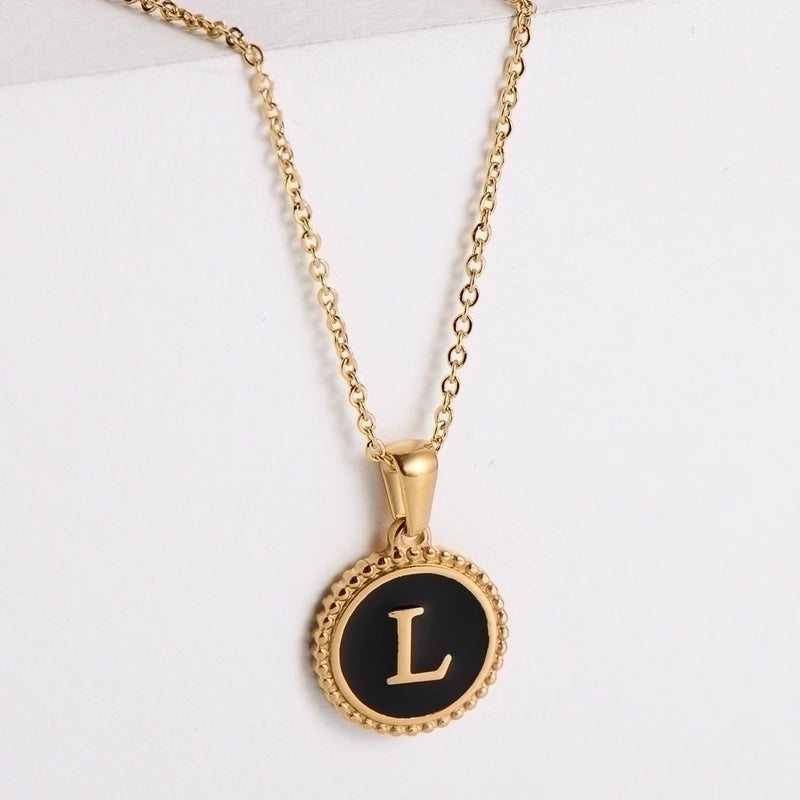 Fashion Letter 304 Stainless Steel No Inlaid 18K Gold Plated Plating Stainless Steel Necklaces