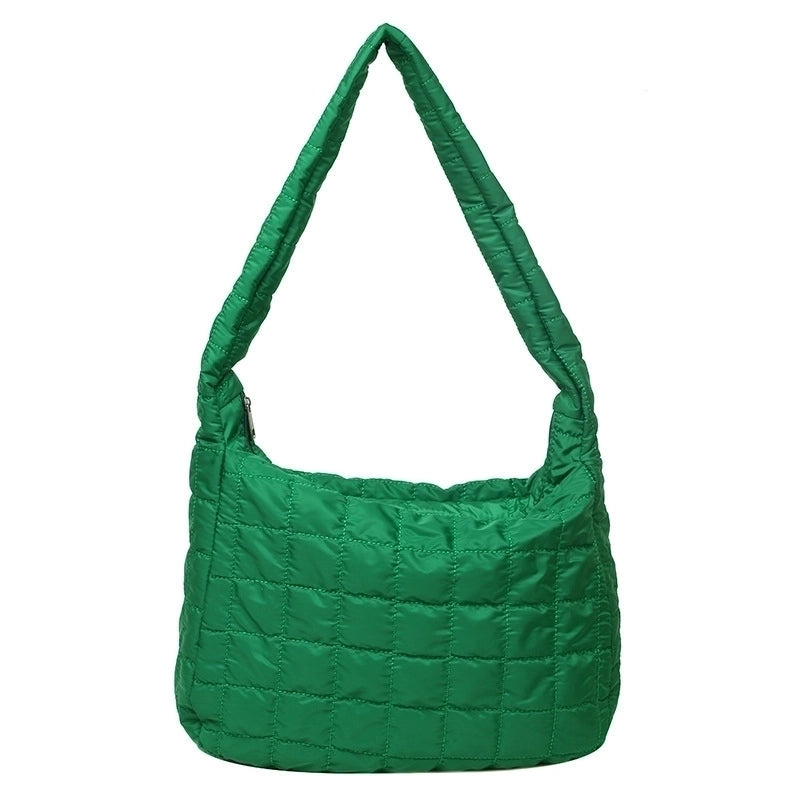 Women's Large Polyester Lingge Fashion Dumpling Shape Zipper Crossbody Bag