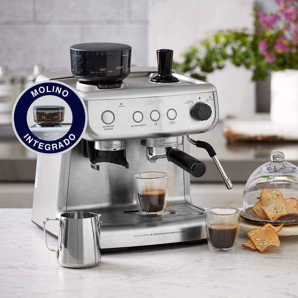 CAFETERA ESPRESSO OSTER® PERFECT BREW 15 BAR MOLINILLO INCORPORADO BVSTEM7300  -WXL