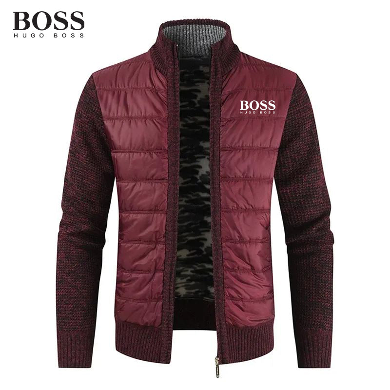 BOSS Men Band Collar External Trench Coat