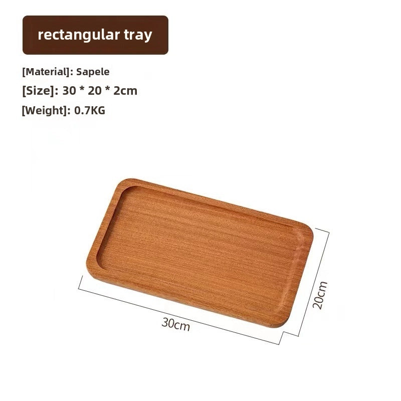 Oval Wooden Tray Solid Wood Rectangular Plate Black Walnut Afternoon Tea Coffee Tray Exquisite Small Tray
