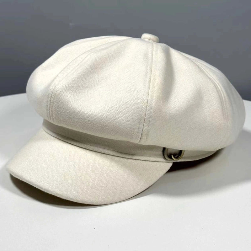 Women's Basic Solid Color Curved Eaves Beret Hat
