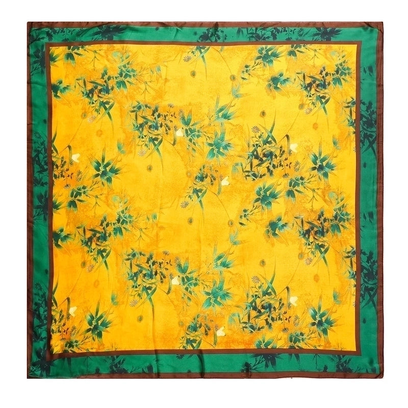 Women's Vintage Style Letter Color Block Polyester Silk Scarves