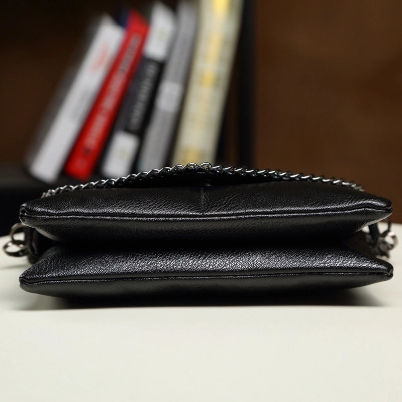 Women's Small Pu Leather Crocodile Fashion Chain Square Flip Cover Crossbody Bag