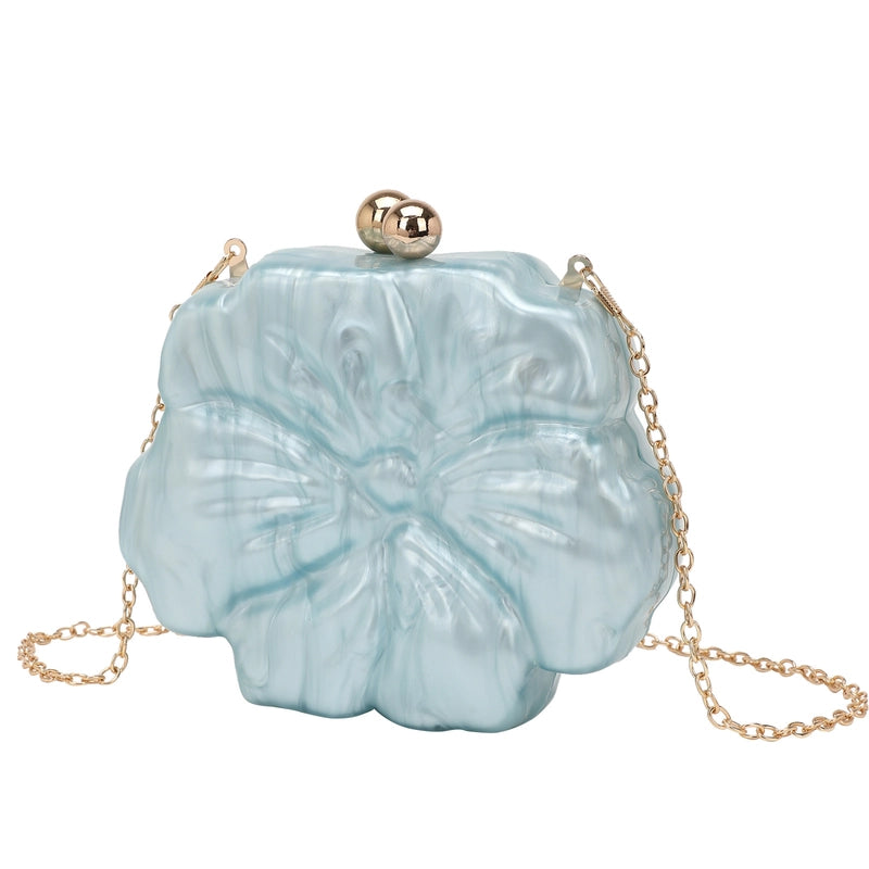 White Pink Black Arylic Solid Color Round Evening Bags