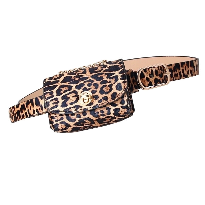 Fashion Leopard Belt Bag Mini Chain Bag All-match Clothing Belt