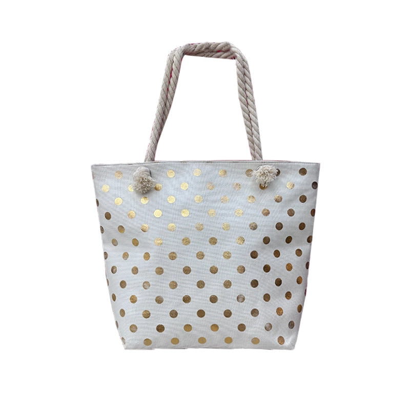 Unisex Canvas Geometric Basic Square Zipper Shoulder Bag Tote Bag