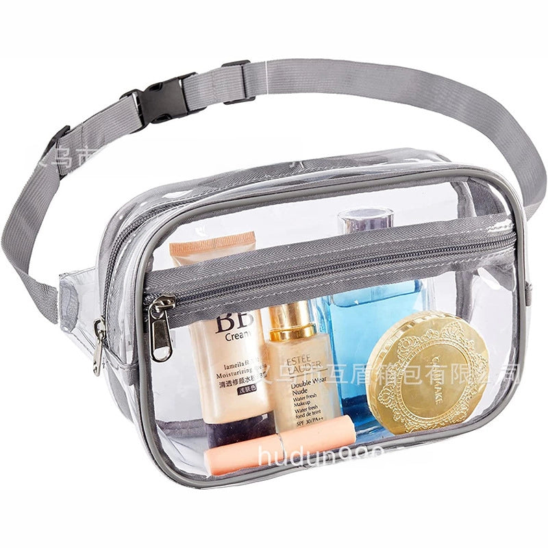 Transparent Waist Bag Men's And Women's Stadium Approved Belt Bag With Adjustable Shoulder Strap. Suitable For Holiday Game Travel