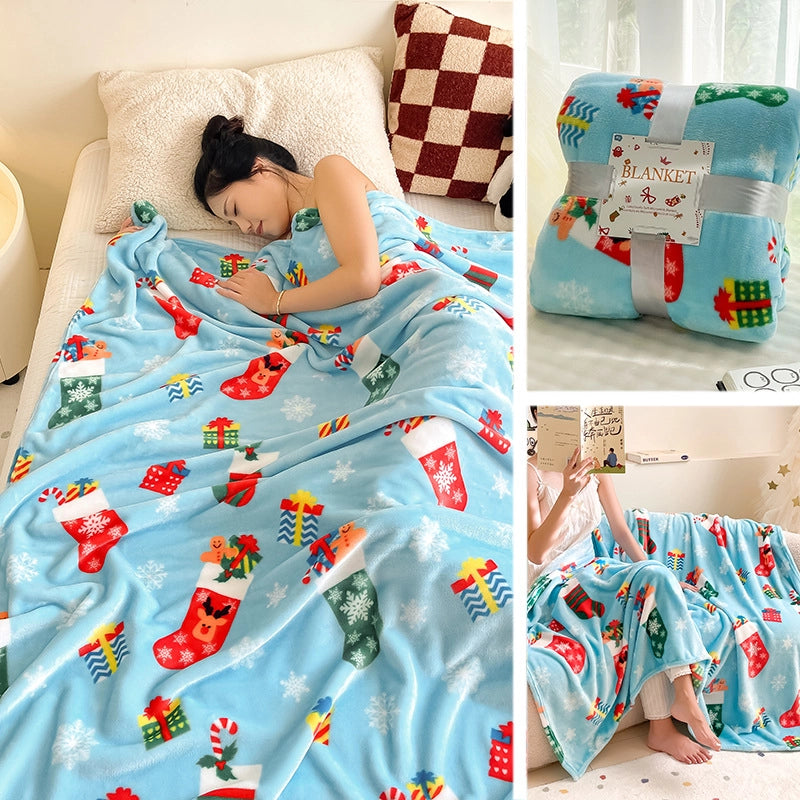 Casual Elegant Cartoon Christmas Tree Snowflake Polyester Blanket Couch & Sofa Decor