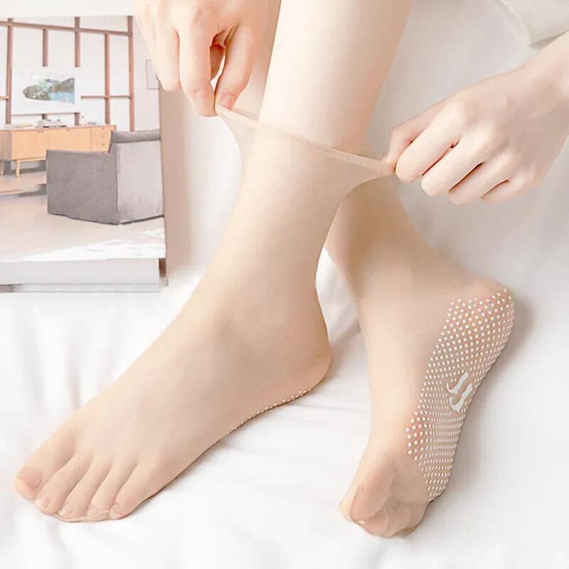 Invisible. Slip-resistant Crystal Silk Socks