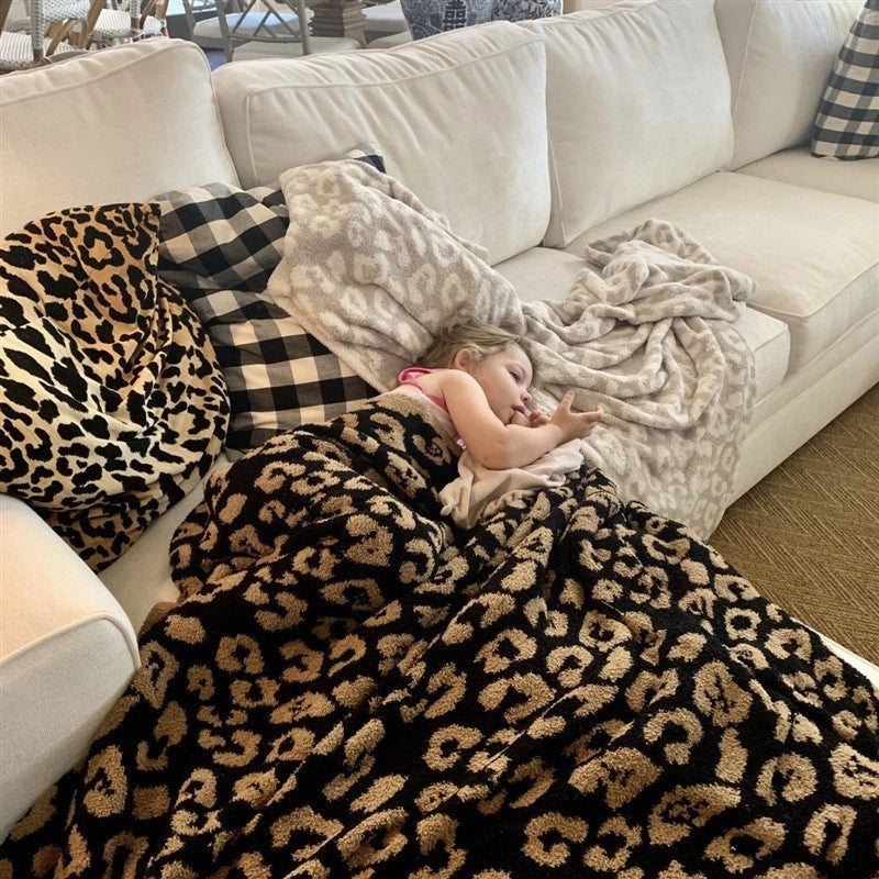 Casual Leopard Polyester Blanket Couch & Sofa Decor