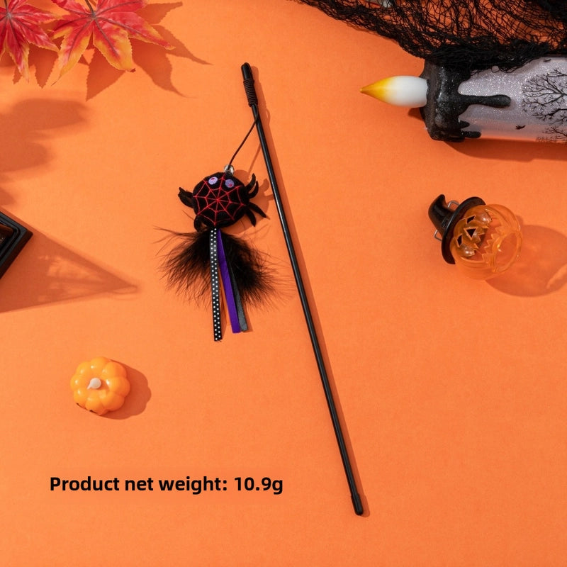 Halloween Funny Cat Stick Cartoon Doll Feather Bell Series New Halloween Cat Toy Manufacturer