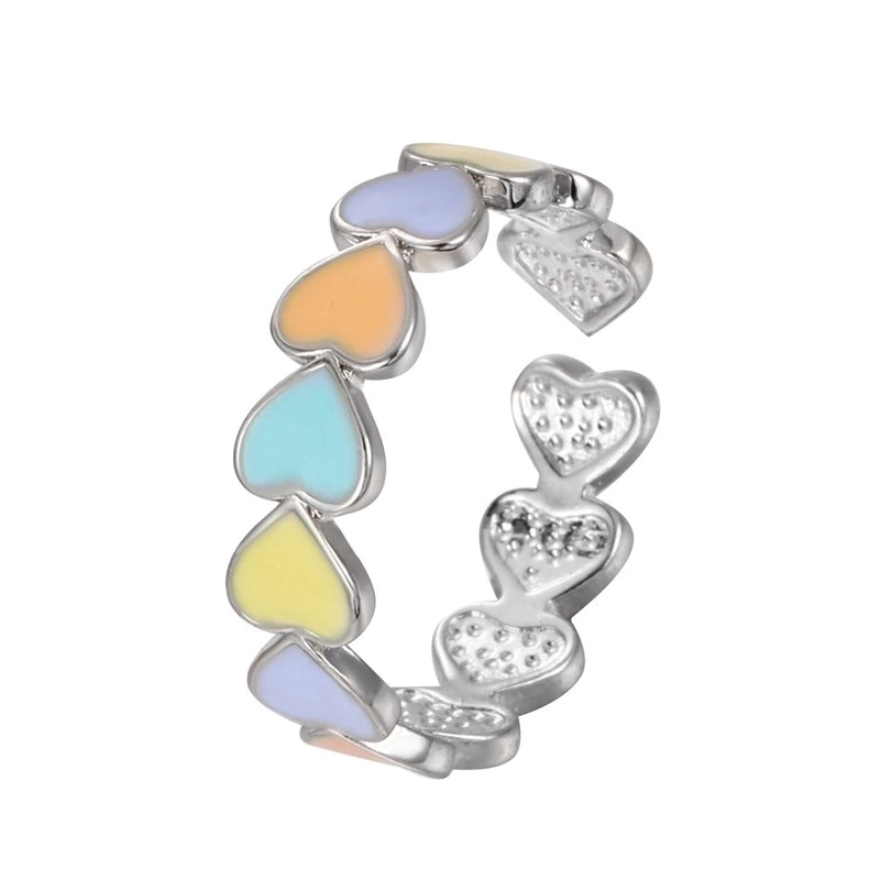 Sweet Copper Heart Shape Ring Daily Unset