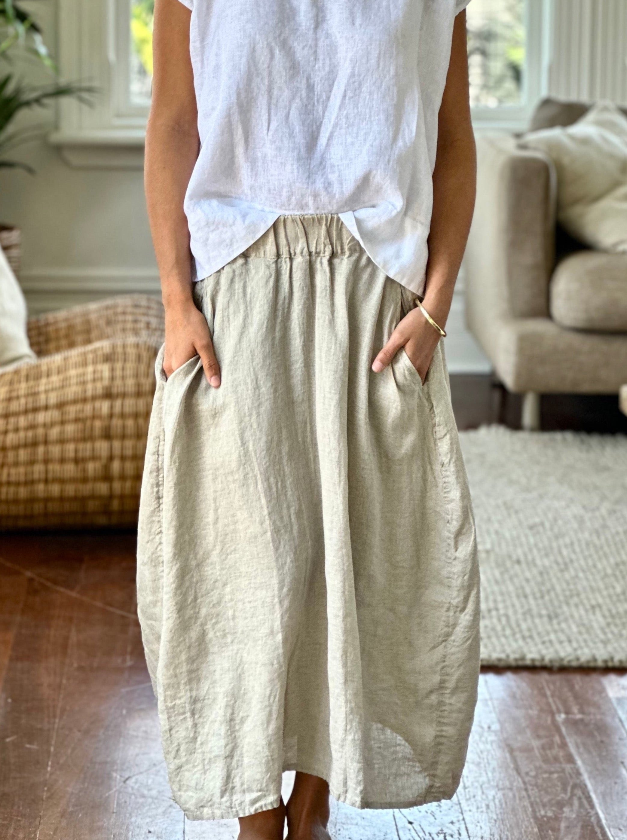 lana skirt-natural linen