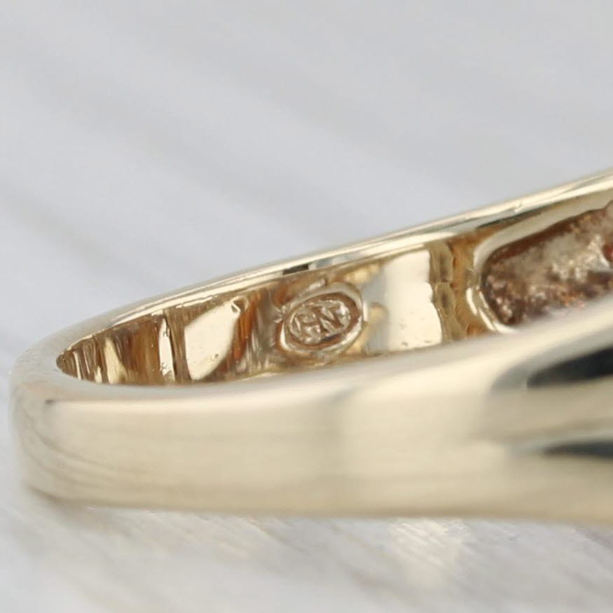 Scalloped Diamond Ring 10k Yellow Gold Size 8.25