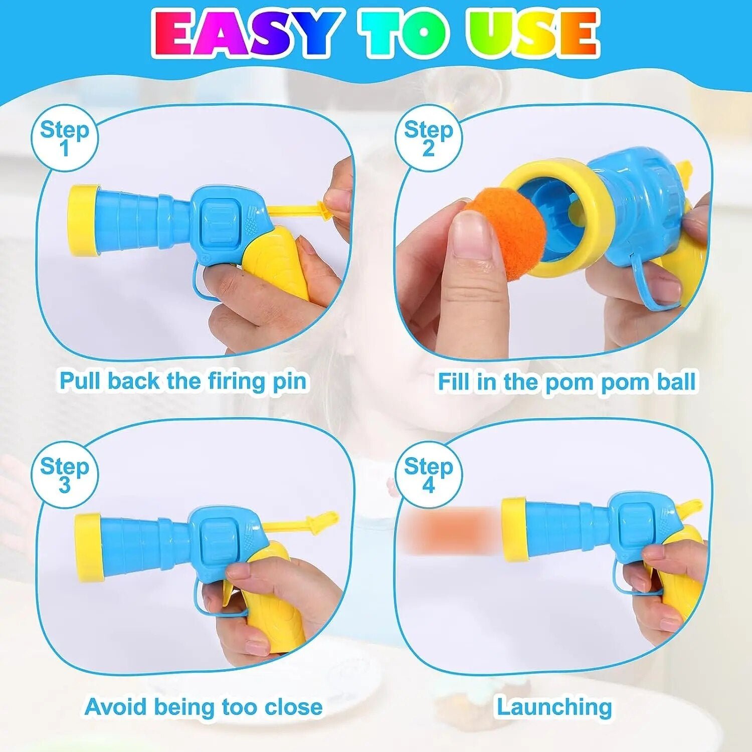 Pom Pom Balls Launcher Interactive Toys 😺🐶