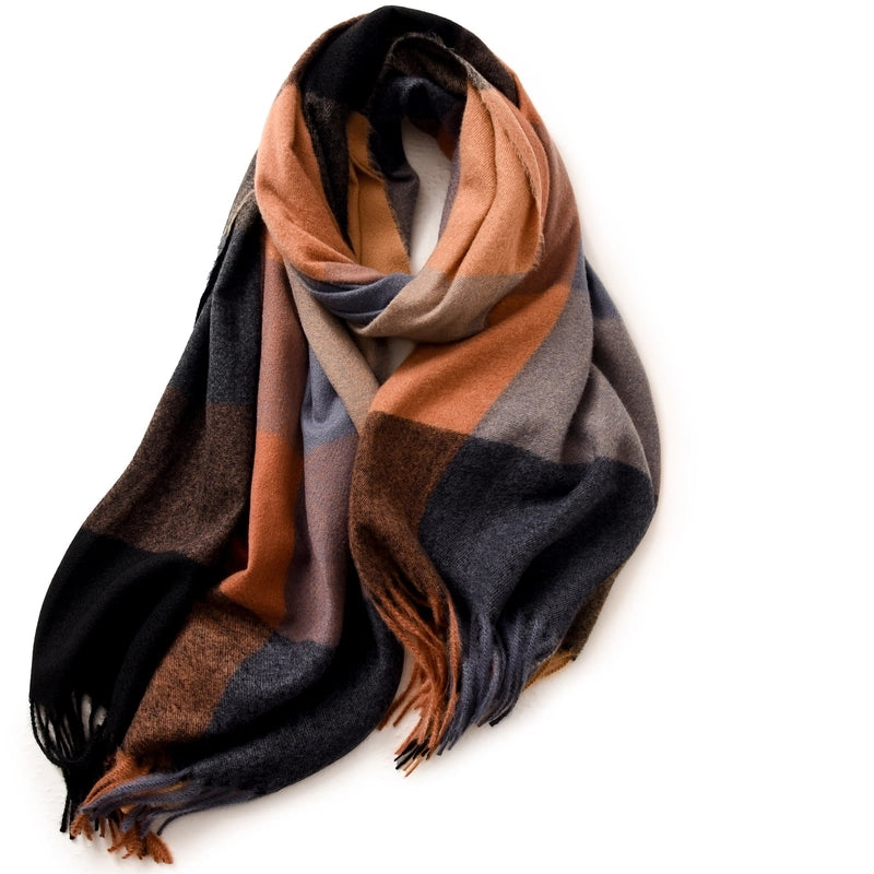 Women's Minimalist Color Block Polyester Printing Scarf