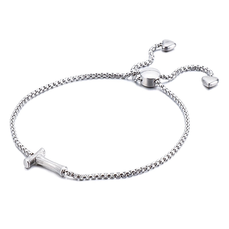 Casual Minimalist Letter Heart Shape Stainless Steel 18K Gold Plated Bracelets In Bulk