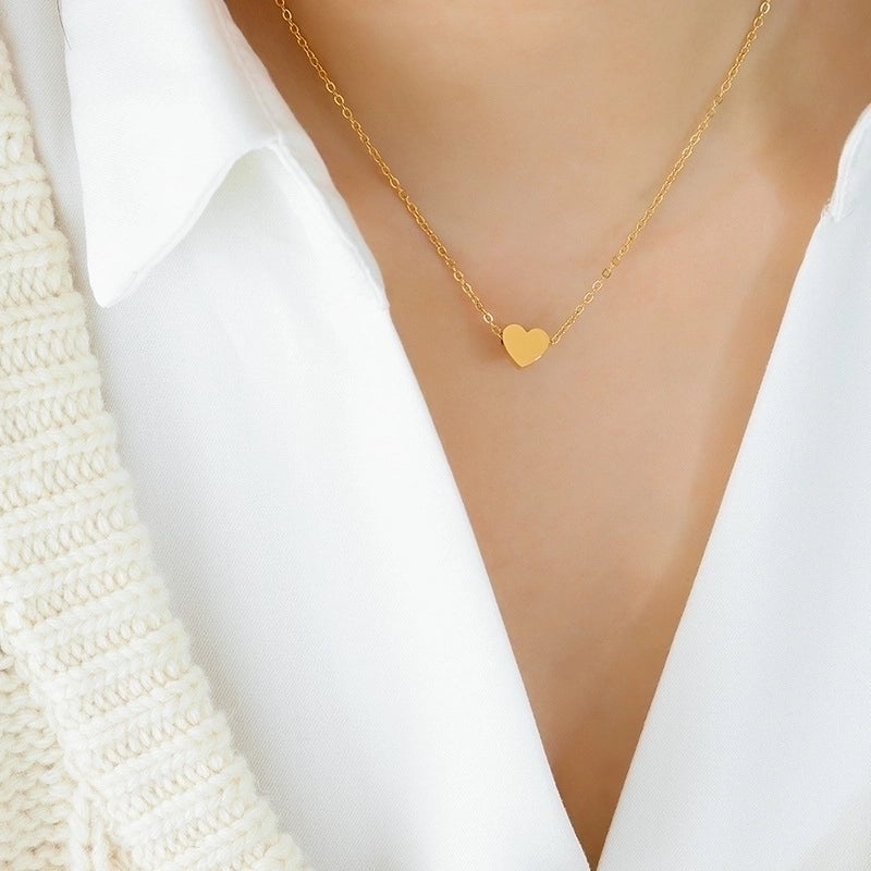 Heart 304 Stainless Steel 18K Gold Plated Plating Necklace