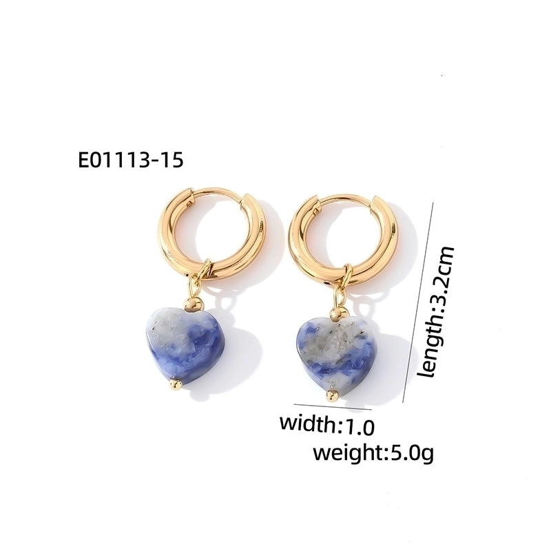1 Pair Casual Sweet Minimalist Heart Shape Plating 304 Stainless Steel Gold Plated Drop Earrings