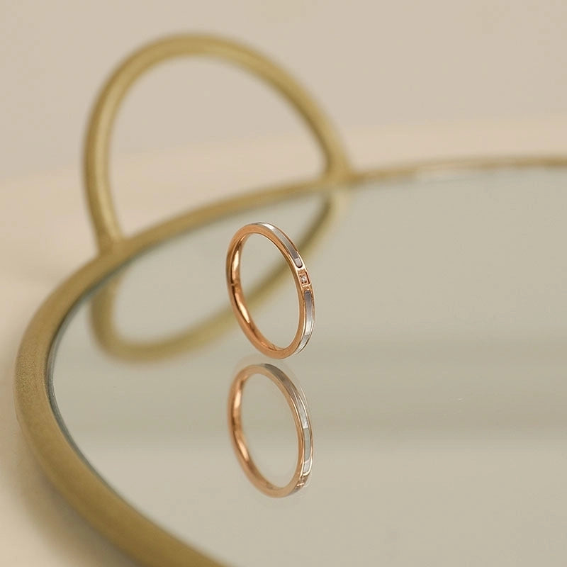 Minimalist Solid Color Titanium Steel Plating Gold Plated Rings