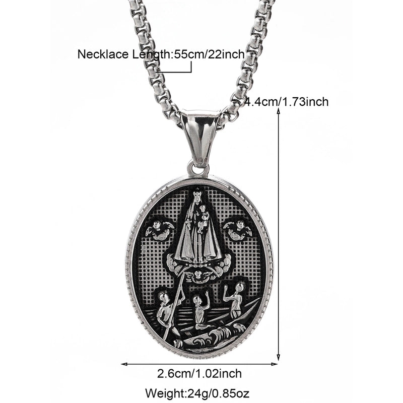 Modern Style Classic Style Portrait Cross Solid Color 304 Stainless Steel 18K Gold Plated Round Pendant Necklace