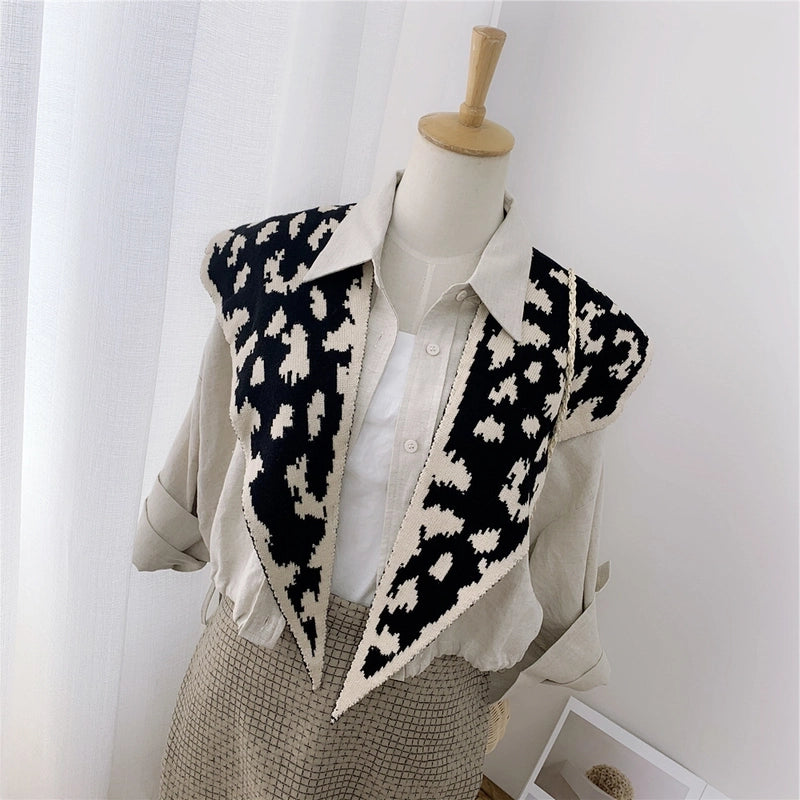 Women's Sweet Minimalist Polka Dots Heart Shape Flower Yarn Polyester Scarf Shawl