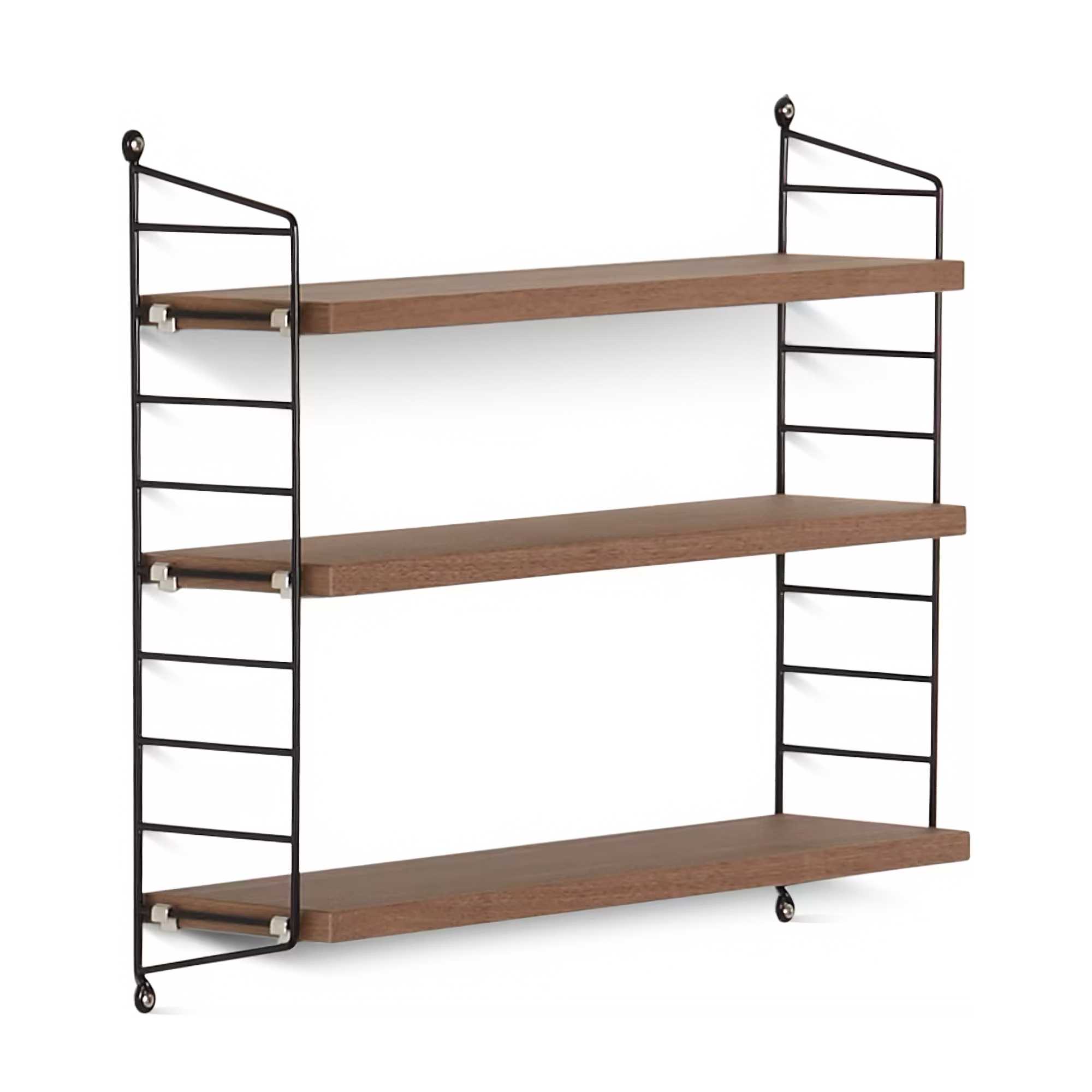 String Pocket Shelf. Walnut/Black